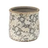 Clayre & Eef Pot de fleurs Ø 14x14 cm Gris Beige Céramique Voir les images du produit 1