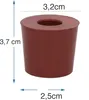 A brown conical rubber stopper with dimensions indicated by measurement lines and text. Produktbild-Vorschau