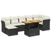 Design 8-tlg. Garten-Sofagarnitur mit Kissen Schwarz Poly Produktbild-Vorschau 2
