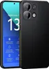 A black silicone phone case is shown next to a smartphone displaying product information. Produktbild-Vorschau