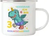 Roooaarr Ich Bin 3 Emaille Tasse Dinosaurier Dino T-Rex Produktbild-Vorschau 1