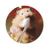 MuchoWow® Mauspad Mousepad Hamster beim Zähneputzen 40x40 Produktbild-Vorschau 1