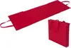 A red foldable mat and its folded bag are shown against a white background. Voir les images du produit