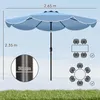 Outsunny Sonnenschirm Ø265 cm, Balkonschirm Strandschirm Produktbild-Vorschau 3