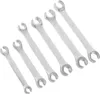 A set of six open-ended wrenches arranged diagonally on a white background. Produktbild-Vorschau