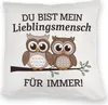 Zwei niedliche Eulen Lieblingsmensch Kuschelkissen Produktbild-Vorschau 1