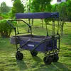 AREBOS Bollerwagen faltbar mit Dach blau| Luxus, XXL Produktbild-Vorschau 15