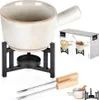 Porzellan-Fondue mit Brenner 450 ml + 2 Gabeln Produktbild-Vorschau 19