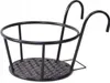 A black metal balcony planter holder with hooks for hanging. Produktbild-Vorschau