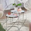 Tavolo design rotondo ø 50/42 cm - 2 pezzi bianco argento Anteprima dell’immagine prodotto 1