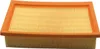 A rectangular air filter with orange trim and yellow pleated filter material, shown against a white background. Produktbild-Vorschau
