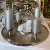 Adventskranz Kranzschale Ø 41 cm | Metall Silber | Kerzen & Produktbild-Vorschau 3