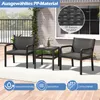 COSTWAY Set 3 pezzi di mobili da giardino in polyrattan, Anteprima dell’immagine prodotto 4