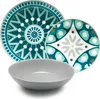 A set of plates and a bowl with decorative patterns. Anteprima dell’immagine prodotto
