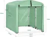 A diagram showing the dimensions of a green bicycle garage. Produktbild-Vorschau
