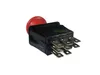 A black and red electrical switch with silver connectors, isolated on a white background. Podgląd zdjęcia produktu