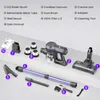 A collection of vacuum cleaner parts and accessories laid out on a light gray surface, with numbered labels pointing to each item. Produktbild-Vorschau