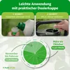 Instructions and usage guide for Purgrün Monstera Dünger, showing how to measure and dilute the liquid fertilizer, along with a seasonal application calendar. Produktbild-Vorschau
