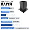 GeZu Impex Aufschraubbodenhülse 121 x 121 mm Schwarz Produktbild-Vorschau 3
