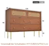 okwish Schubladenkommode Kommode mit 6 Schubladen, Rattan Produktbild-Vorschau 7