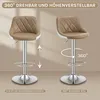 Two bar stools are shown, one demonstrating height adjustability and the other demonstrating 360-degree rotation. Náhľad obrázku produktu