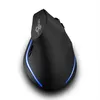 A black vertical gaming mouse with blue LED accents is shown from a high angle against a white background. Produktbild-Vorschau