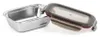 A stainless steel food container with its lid slightly ajar, presented against a white background. Anteprima dell’immagine prodotto