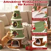 COSTWAY Arbre à chat de Noël, 154 cm, arbre à chat avec 4 Voir les images du produit 5