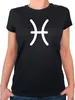 Huuraa Damen T-Shirt Fische Sternzeichen Zeichen XS Black Produktbild-Vorschau 1