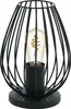 A black table lamp with a wire cage design and a visible Edison-style bulb. Anteprima dell’immagine prodotto
