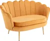 Muschelförmiges 2-Sitzer-Sofa aus senfgelbem Velours Produktbild-Vorschau 3