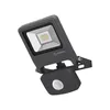 A dark gray LED floodlight with a motion sensor is shown against a white background. Produktbild-Vorschau