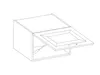 A line drawing of a kitchen cabinet with a lift-up door. Voir les images du produit