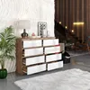Kommode Wotan Eiche / Weiß Hochglanz mit 8 Schubladen – Produktbild-Vorschau 5