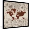 MuchoWow® MuchoWow® Gerahmtes Poster Weltkarte - Blumen - Produktbild-Vorschau 1