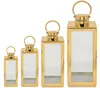 Laternen Set Gold Edelstahl 4er 38–77 cm Windlicht Garten Produktbild-Vorschau 1