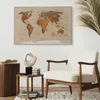 Vliesstoff Leinwandbild - World Map: Beige Chic 120x80 cm Produktbild-Vorschau 4