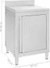 vidaXL Tavolo da lavoro con armadio 60x60x96 cm in acciaio Anteprima dell’immagine prodotto 7