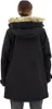 A person wearing a black parka jacket, viewed from the back. Produktbild-Vorschau