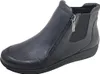 A black leather ankle boot with a zipper closure and elastic side panels, shown against a white background. Anteprima dell’immagine prodotto