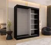 Schwebetürenschrank 2-türig 150x205x58 cm Schwarz mit Produktbild-Vorschau 2