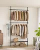 SONGMICS Kleiderständer deckenhoch, 3-stufige Garderobe, Produktbild-Vorschau 1