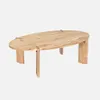 sweeek - Ovaler Couchtisch aus Massivholz 120 cm - Natur Produktbild-Vorschau 1