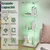 INONEFT Glasvitrine Standvitrine mit LED-Beleuchtung, Türen Produktbild-Vorschau 8
