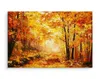 Muralo Leinwandbild Canvas Herbst WALD Gemälde Bäume Natur Produktbild-Vorschau 3