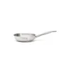 A stainless steel frying pan on a white background. Voir les images du produit