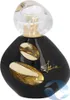 A black perfume bottle with gold accents and a clear cap, isolated on a white background. Podgląd zdjęcia produktu