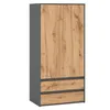 STIV Möbel | Armoire Gris Mat/Dub Wotan 90x50x180 cm | 2 Voir les images du produit 1