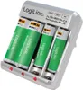 A LogiLink battery charger with four rechargeable batteries inserted. Podgląd zdjęcia produktu