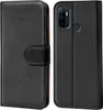 A black flip case for a smartphone is shown open, revealing the inside and the back of the phone. Produktbild-Vorschau